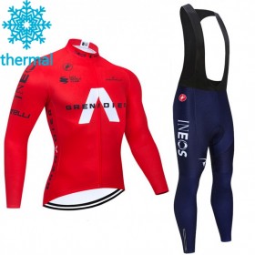 Set Fietsshirt Lange Mouw + Lange Koersbroek 2021 Ineos Grenadiers N005 Winter Thermal Fleece